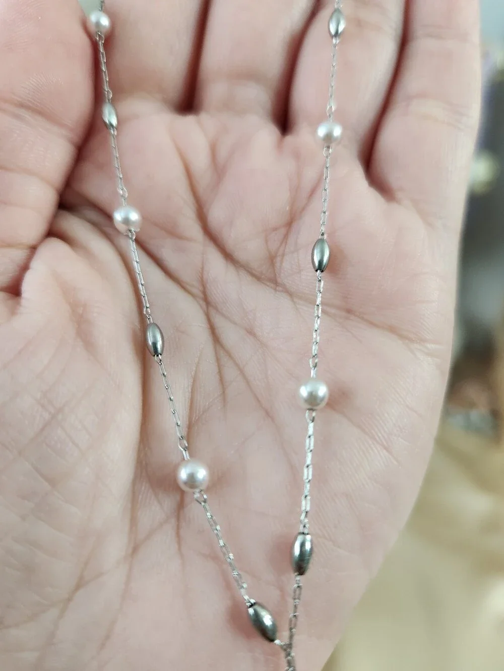 Stainless Steel Pearl Necklace